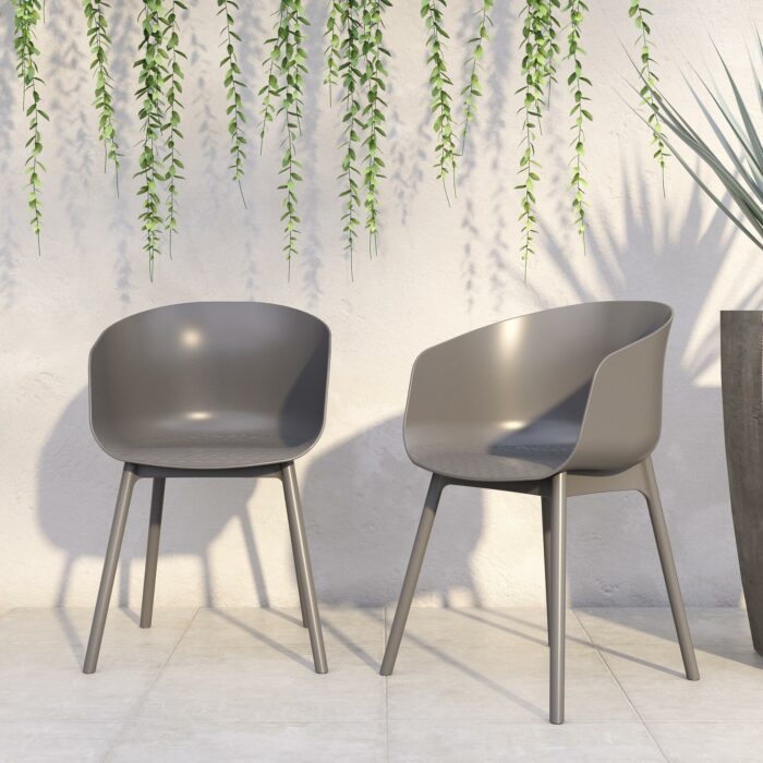 Dorel Novogratz York Indoor/Outdoor XL Dining Chairs (2 Pack) - Charcoal Grey-32226