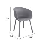 Dorel Novogratz York Indoor/Outdoor XL Dining Chairs (2 Pack) - Charcoal Grey-32219