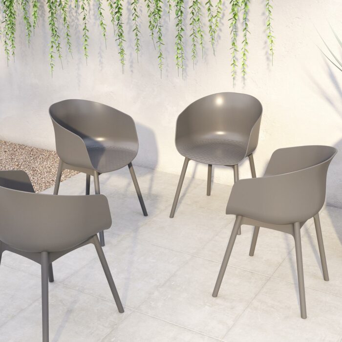 Dorel Novogratz York Indoor/Outdoor XL Dining Chairs (2 Pack) - Charcoal Grey-32225