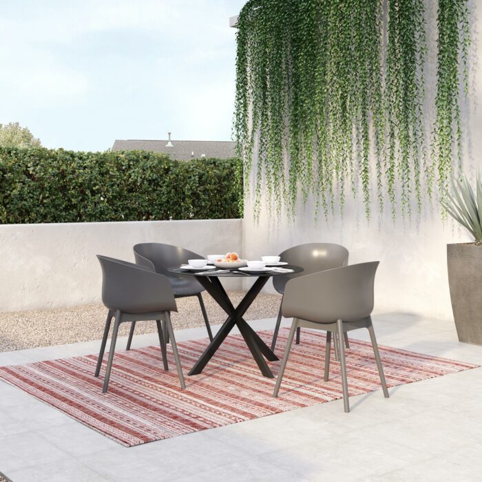 Dorel Novogratz York Indoor/Outdoor XL Dining Chairs (2 Pack) - Charcoal Grey-32230
