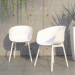 Dorel Novogratz York Indoor/Outdoor XL Dining Chairs (2 Pack) - White-32253