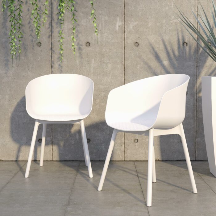 Dorel Novogratz York Indoor/Outdoor XL Dining Chairs (2 Pack) - White-32253