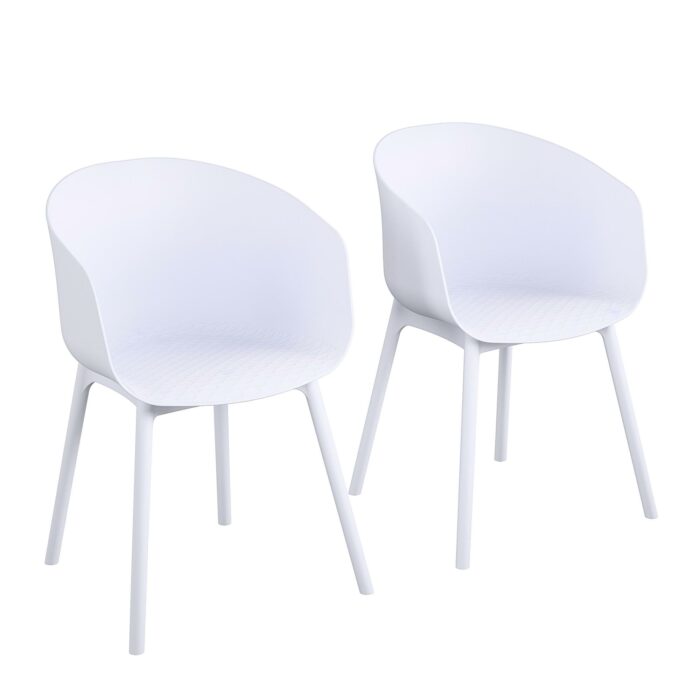 Dorel Novogratz York Indoor/Outdoor XL Dining Chairs (2 Pack) - White-32248