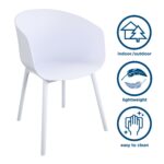 Dorel Novogratz York Indoor/Outdoor XL Dining Chairs (2 Pack) - White-32249