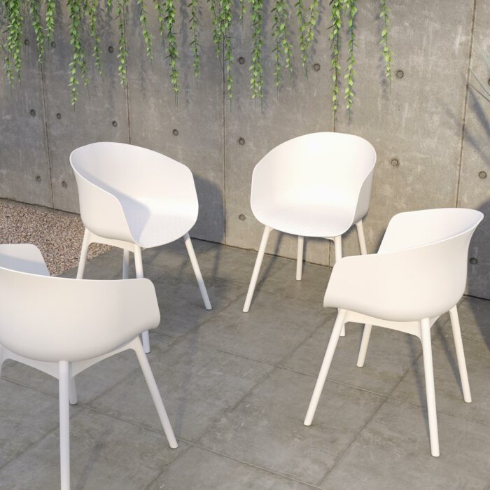 Dorel Novogratz York Indoor/Outdoor XL Dining Chairs (2 Pack) - White-32252