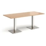DAMS Brescia rectangular dining table with flat square base 1800mm x 800mm-35508