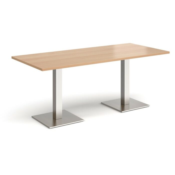 DAMS Brescia rectangular dining table with flat square base 1800mm x 800mm-35508