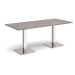 DAMS Brescia rectangular dining table with flat square base 1800mm x 800mm-35504
