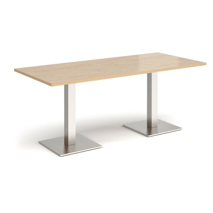 DAMS Brescia rectangular dining table with flat square base 1800mm x 800mm-35507