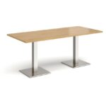 DAMS Brescia rectangular dining table with flat square base 1800mm x 800mm-35505