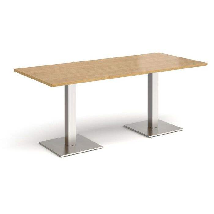 DAMS Brescia rectangular dining table with flat square base 1800mm x 800mm-35505