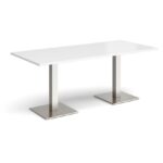 DAMS Brescia rectangular dining table with flat square base 1800mm x 800mm-35503