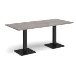 DAMS Brescia rectangular dining table with flat square base 1800mm x 800mm-35501