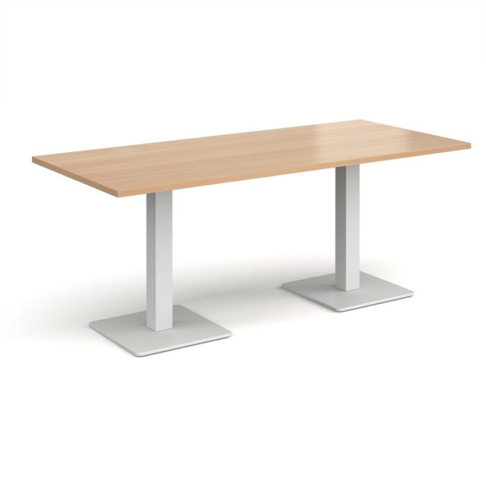 DAMS Brescia rectangular dining table with flat square base 1800mm x 800mm-35511