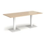 DAMS Brescia rectangular dining table with flat square base 1800mm x 800mm-35512