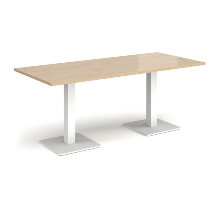 DAMS Brescia rectangular dining table with flat square base 1800mm x 800mm-35512