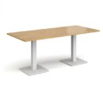 DAMS Brescia rectangular dining table with flat square base 1800mm x 800mm-35510