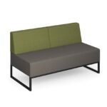 DAMS Nera modular soft seating double bench with double back and black frame-0