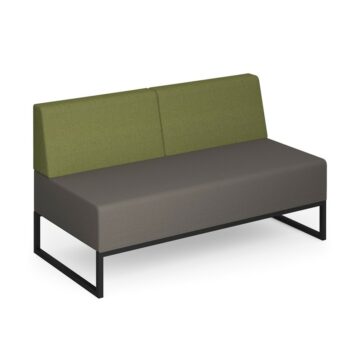 DAMS Nera modular soft seating double bench with double back and black frame-0