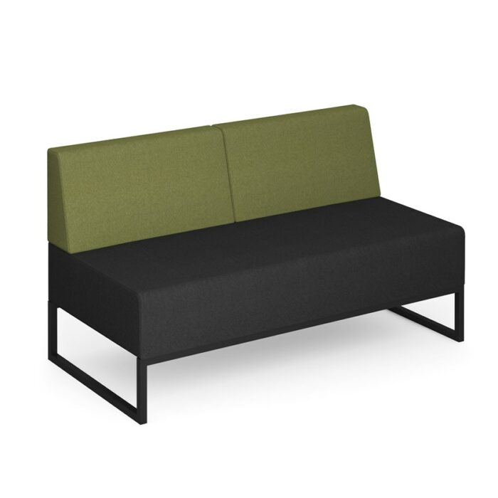 DAMS Nera modular soft seating double bench with double back and black frame-32455
