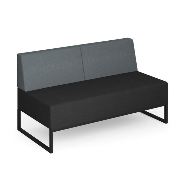 DAMS Nera modular soft seating double bench with double back and black frame-32456