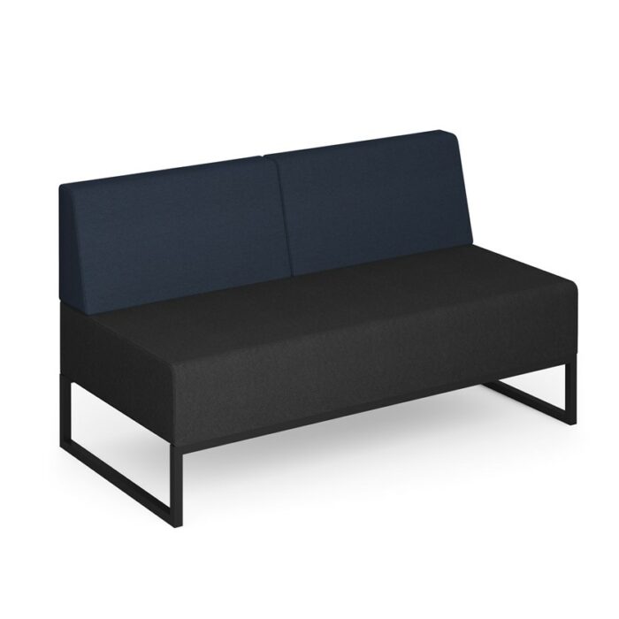 DAMS Nera modular soft seating double bench with double back and black frame-32458
