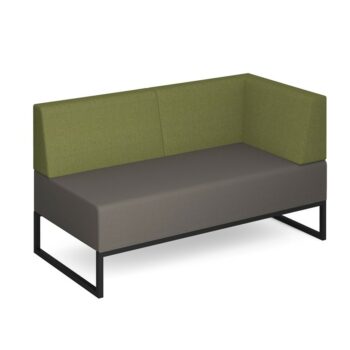 DAMS Nera modular soft seating double bench with back and left arm and black frame-0