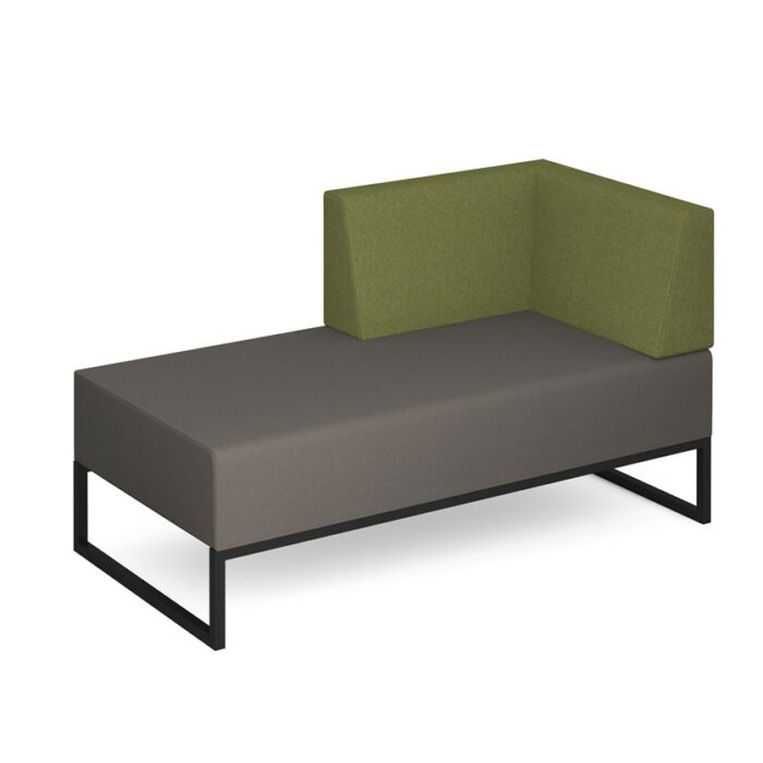 DAMS Nera modular soft seating double bench with left hand back and arm and black frame-0