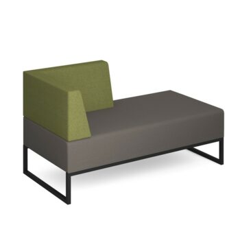 DAMS Nera modular soft seating double bench with right hand back and arm and black frame-0