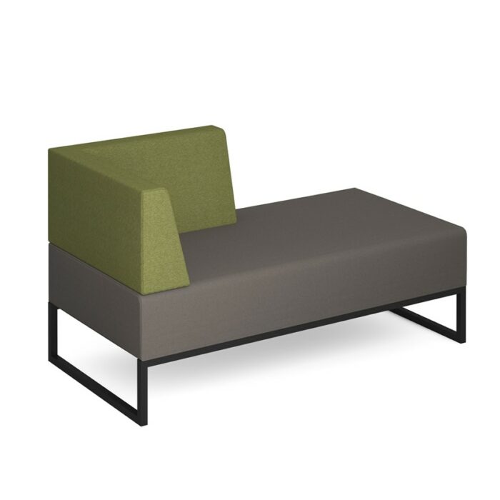 DAMS Nera modular soft seating double bench with right hand back and arm and black frame-0