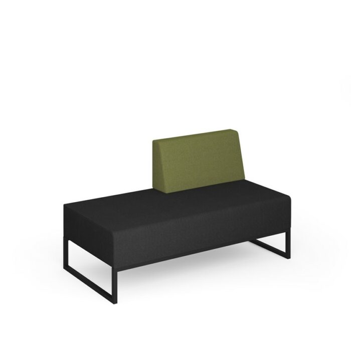 DAMS Nera modular soft seating double bench with left hand back and black frame-0