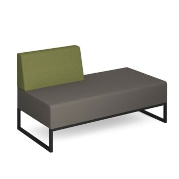 DAMS Nera modular soft seating double bench with right hand back and black frame-0