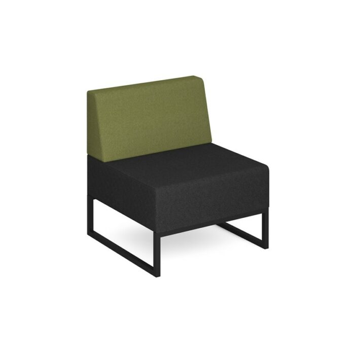 DAMS Nera modular soft seating single bench with back and black frame-32497