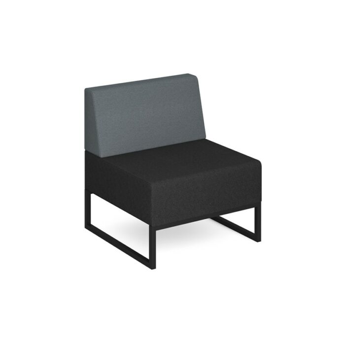 DAMS Nera modular soft seating single bench with back and black frame-32496