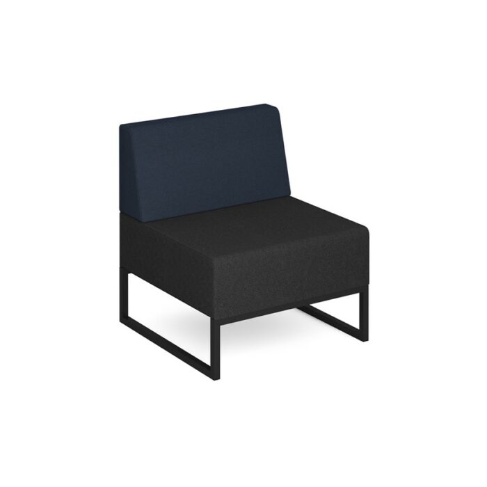 DAMS Nera modular soft seating single bench with back and black frame-0