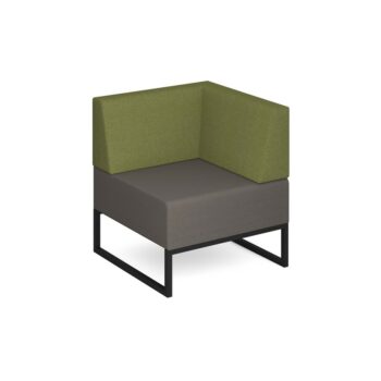 DAMS Nera modular soft seating single bench with back and left arm and black frame-0