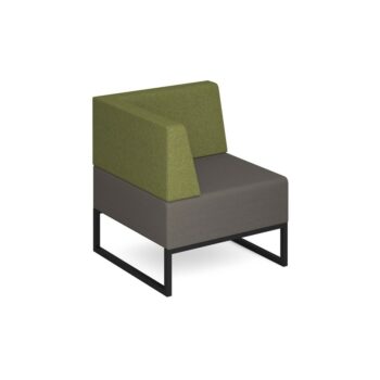 DAMS Nera modular soft seating single bench with back and right arm and black frame-0