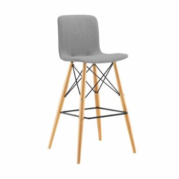 Elite Bob Upholstered Stool with Dowel Wooden Frame-0