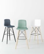 Elite Bob Upholstered Stool with Dowel Wooden Frame-35208