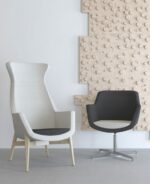Elite Elipsa High Back Lounge Chair with Wooden Frame-35240