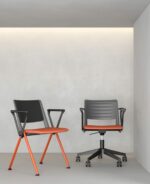 Elite Multi-Purpose Seating Salto 4 Legged Chair with Upholstered Seat & Plastic Back-34193