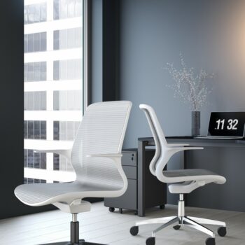 Elite Agile Seating Mesh Back Chair with White Mesh & White Shell-0