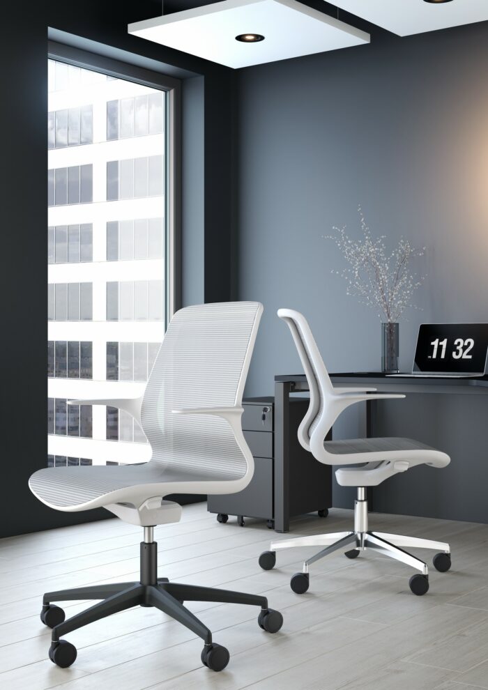 Elite Agile Seating Mesh Back Chair with White Mesh & White Shell-0