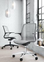 Elite Agile Seating Mesh Back Chair with White Mesh & Black Shell-33524