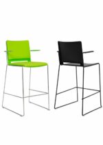 Elite Vice Versa Stool with Polypropylene Shell & Arms & Upholstered Seat-35027