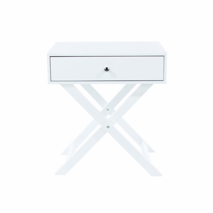 Core X Leg, 1 drawer petite bedside cabinet, white-36343