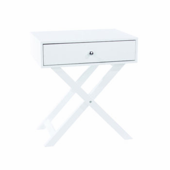 Core X Leg, 1 drawer petite bedside cabinet, white-0