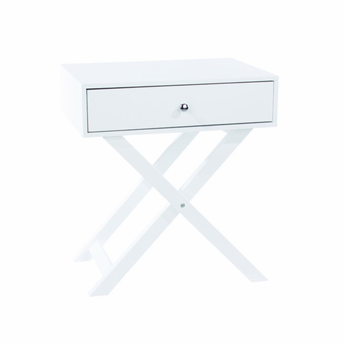 Core X Leg, 1 drawer petite bedside cabinet, white-0