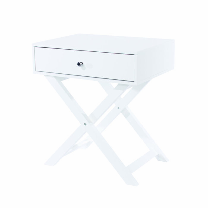 Core X Leg, 1 drawer petite bedside cabinet, white-36341