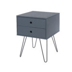 Core Options telford, white & metal 2 drawer bedside cabinet in blue-36285